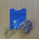 Solid tshirt and pleated skirt Combo