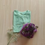 Solid tshirt and pleated skirt Combo