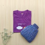 Solid tshirt and pleated skirt Combo