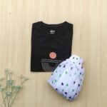 Solid tshirt and pleated skirt Combo