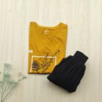 Solid tshirt and pleated skirt Combo