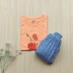 Solid tshirt and pleated skirt Combo