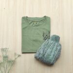 Solid tshirt and pleated skirt Combo