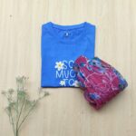 Solid tshirt and pleated skirt Combo