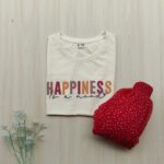 Solid tshirt and pleated skirt Combo