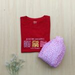 Solid tshirt and pleated skirt Combo