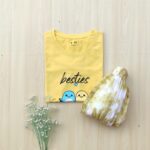 Solid tshirt and pleated skirt Combo