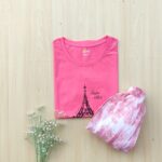 Solid tshirt and pleated skirt Combo