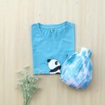 Solid tshirt and pleated skirt Combo