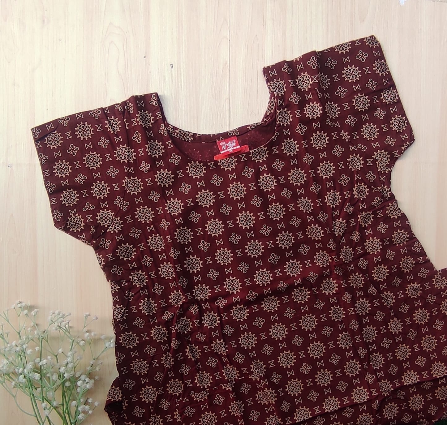 WhatsApp Image 2026-03-06 at 5.05.28 PM (1) N style ajrak frock nighty - Image 1