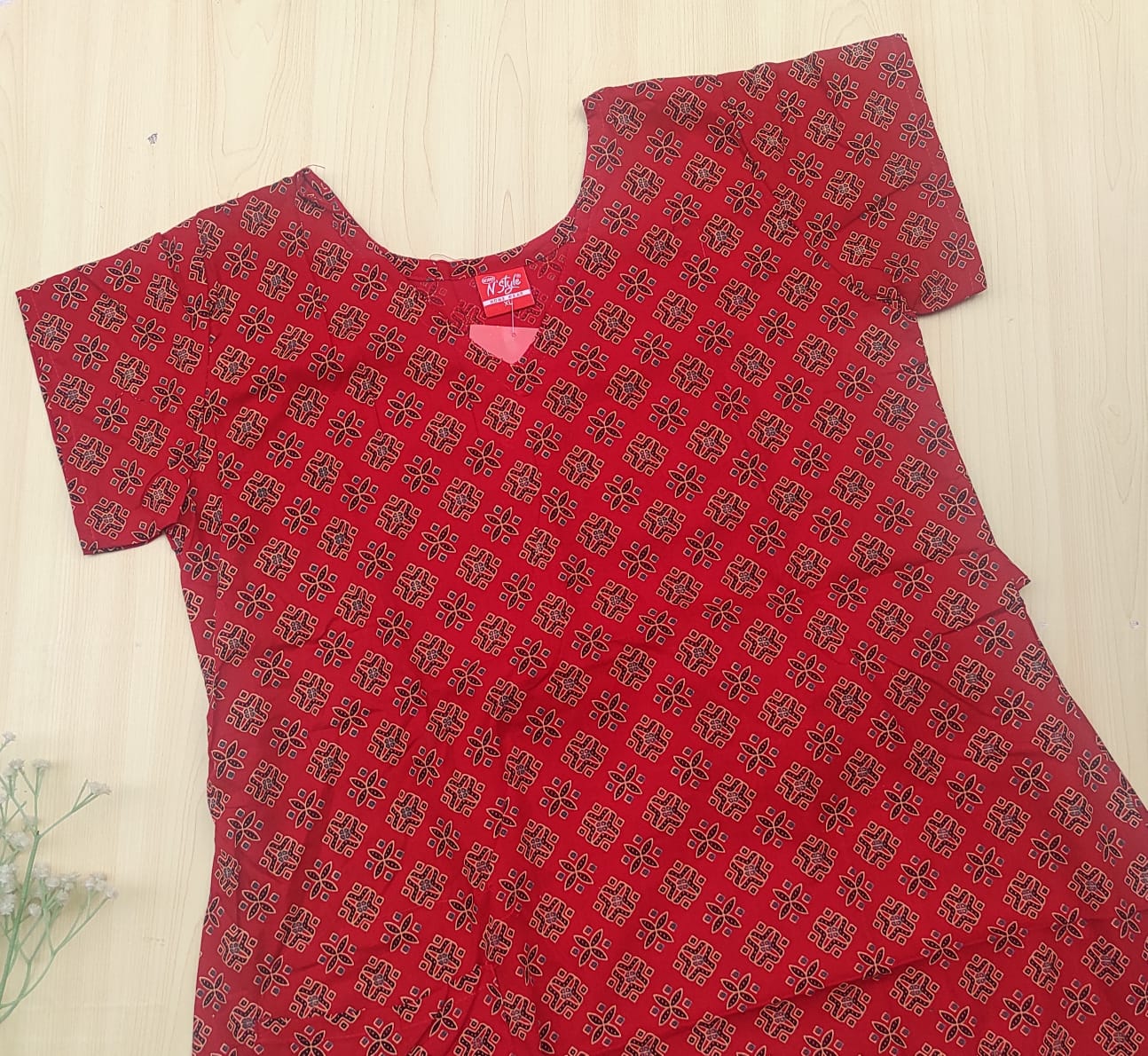 WhatsApp Image 2026-03-06 at 5.05.32 PM (2) N style ajrak frock nighty - Image 1