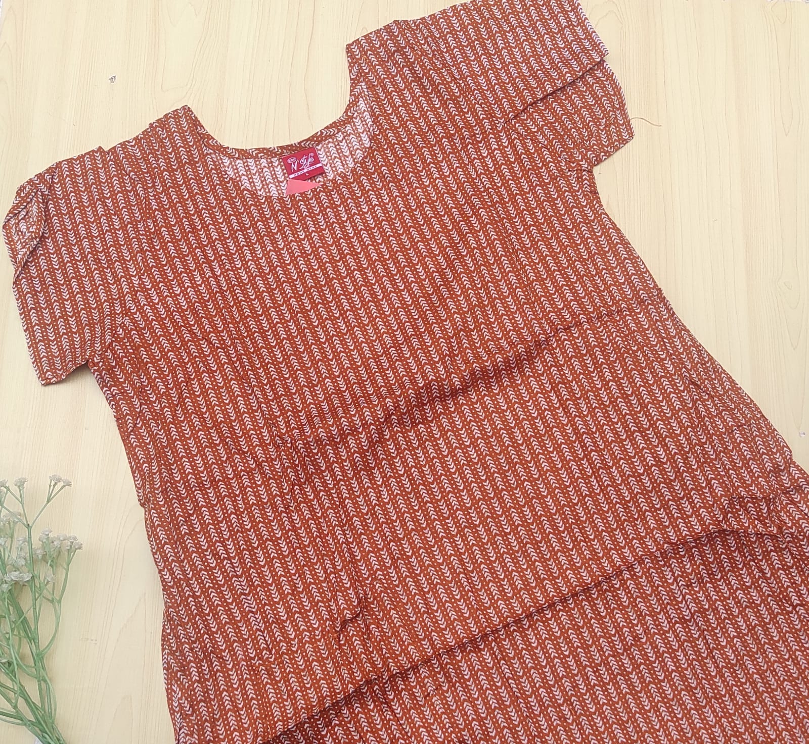 WhatsApp Image 2026-03-06 at 5.07.57 PM (2) N style ajrak frock nighty - Image 1