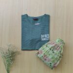 Solid tshirt and pleated skirt Combo