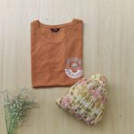 Solid tshirt and pleated skirt Combo