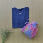 Solid tshirt and pleated skirt Combo