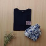 Solid tshirt and pleated skirt Combo