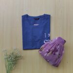 Solid tshirt and pleated skirt Combo