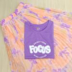 Solid tshirt and pleated skirt Combo