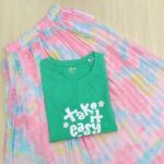 Solid tshirt and pleated skirt Combo