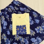 Solid tshirt and pleated skirt Combo