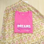 Solid tshirt and pleated skirt Combo