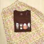 Solid tshirt and pleated skirt Combo