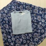 Five Sleeve Tshirt and Printed Skirt Combo