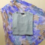 Five Sleeve Tshirt and Printed Skirt Combo