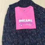 Solid tshirt and pleated skirt Combo