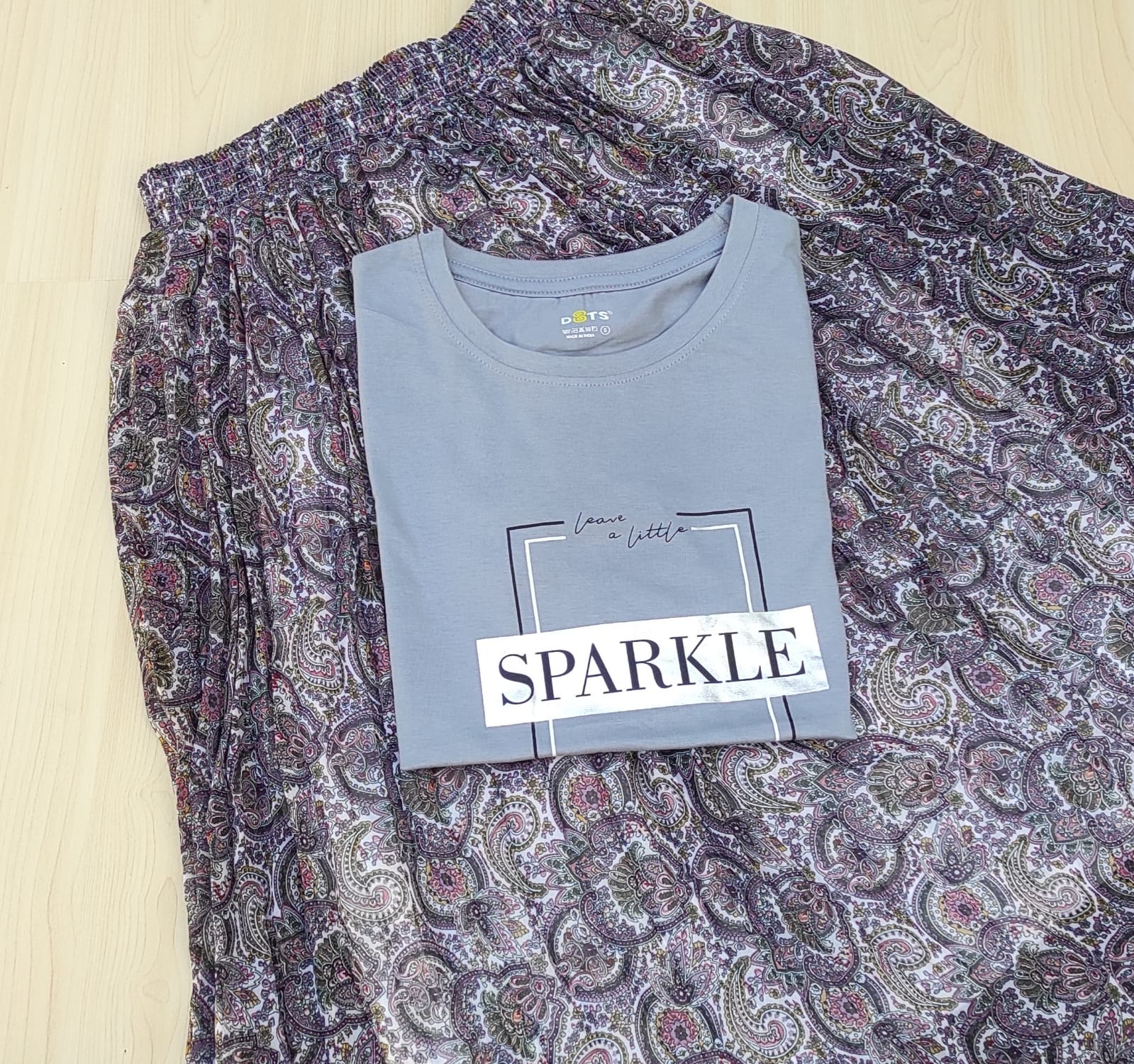 WhatsApp Image 2026-04-13 at 10.41.34 AM (1) Solid tshirt and pleated skirt Combo - Image 1