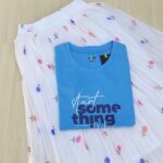 Solid tshirt and pleated skirt Combo