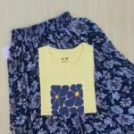 Solid tshirt and pleated skirt Combo