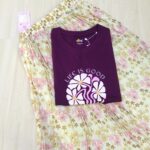 Solid tshirt and pleated skirt Combo