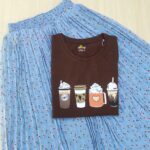 Solid tshirt and pleated skirt Combo