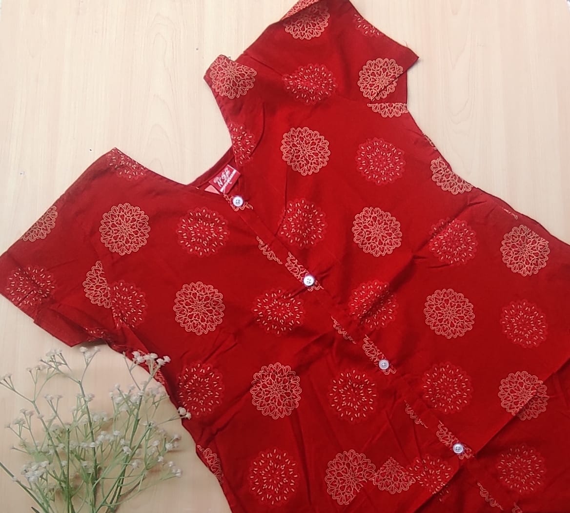 WhatsApp Image 2026-07-12 at 11.55.45 AM N style ajrak frock nighty - Image 1