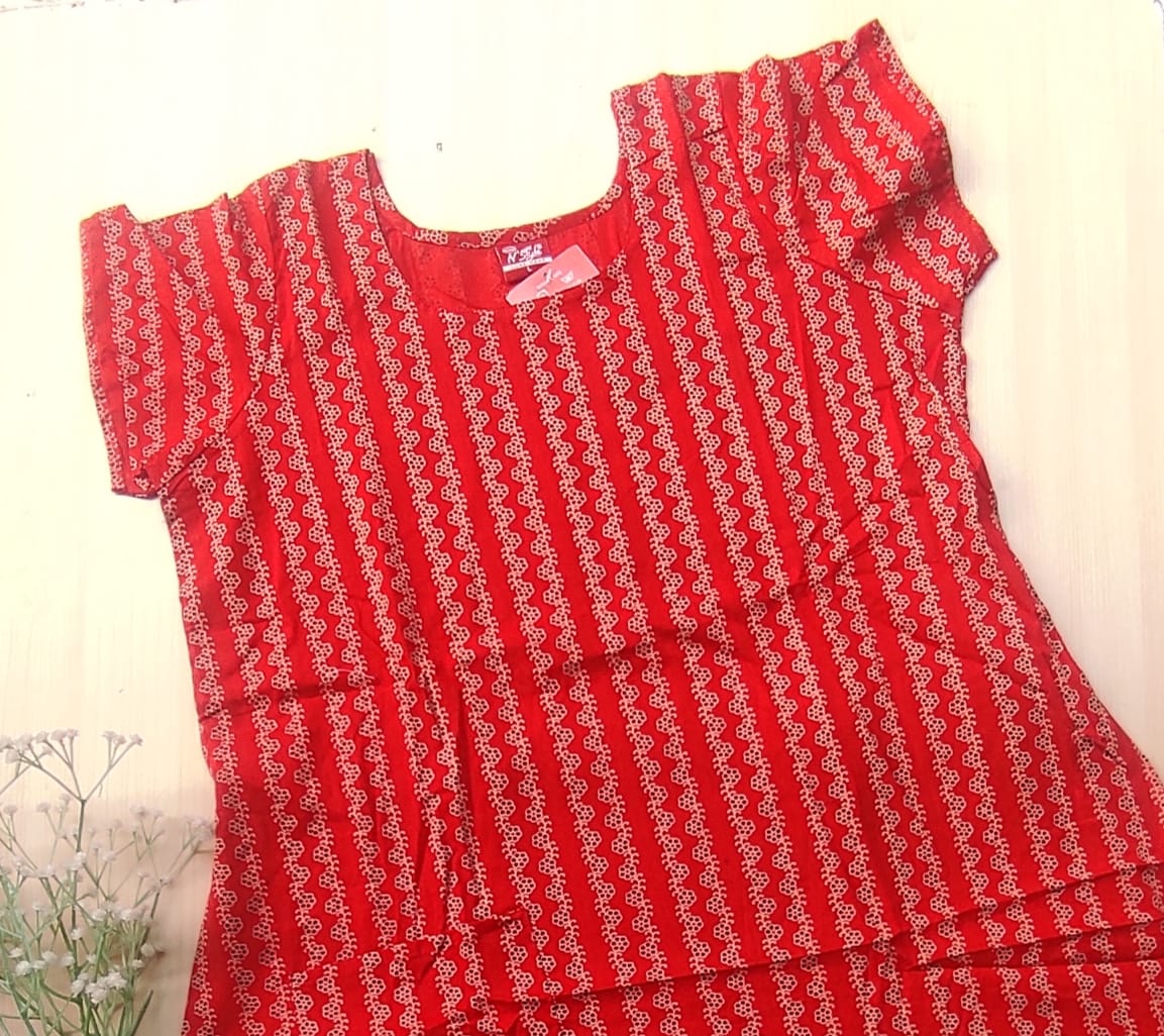 WhatsApp Image 2026-07-12 at 11.55.47 AM N style ajrak frock nighty - Image 1