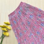 Printed pleated skirt
