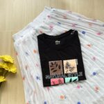 Solid tshirt and pleated skirt Combo