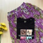 Solid tshirt and pleated skirt Combo