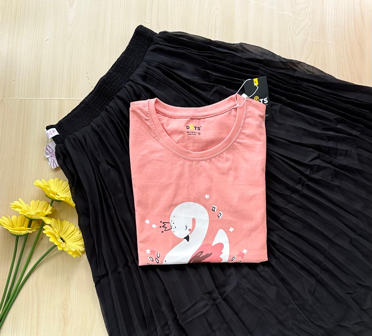 WhatsApp Image 2026-07-21 at 1.22.22 PM (7) Solid tshirt and pleated skirt Combo - Image 1