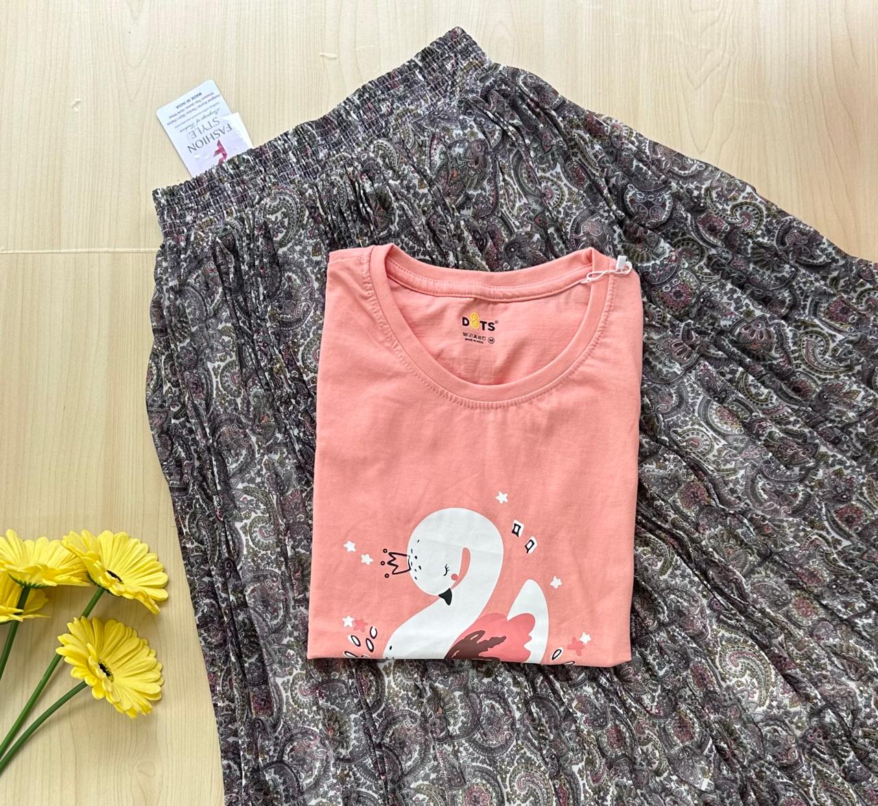 WhatsApp Image 2026-07-21 at 1.22.23 PM (4) Solid tshirt and pleated skirt Combo - Image 1