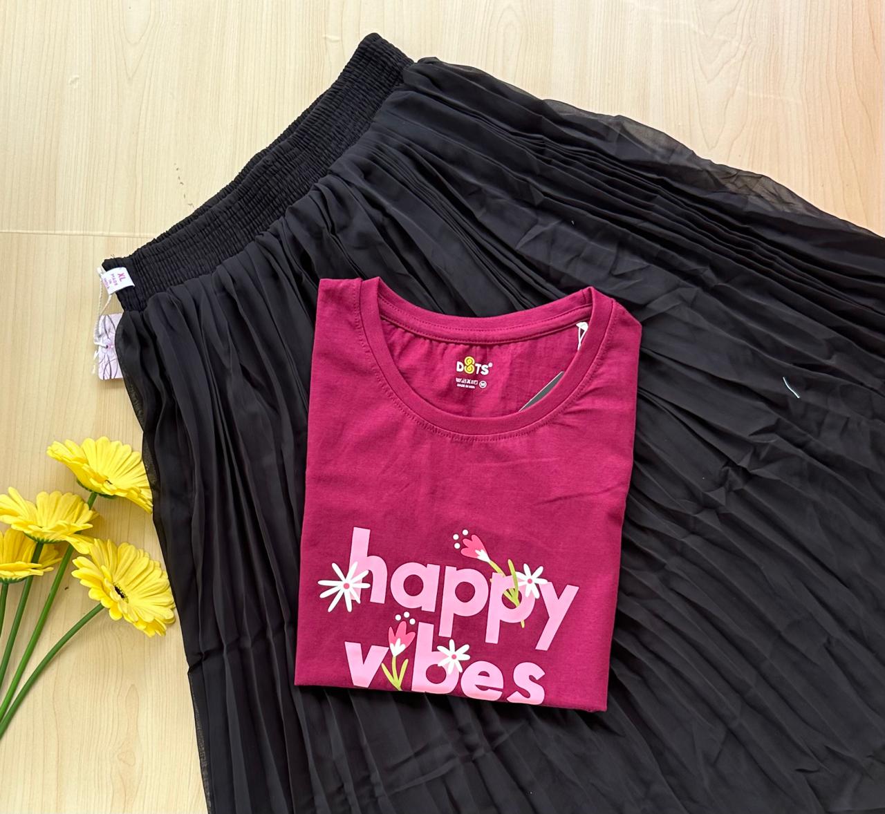 WhatsApp Image 2026-07-21 at 1.22.23 PM Solid tshirt and pleated skirt Combo - Image 1