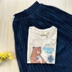 Solid tshirt and pleated skirt Combo