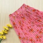Printed pleated skirt