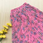 Printed pleated skirt