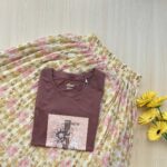 Solid tshirt and pleated skirt Combo