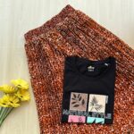 Solid tshirt and pleated skirt Combo