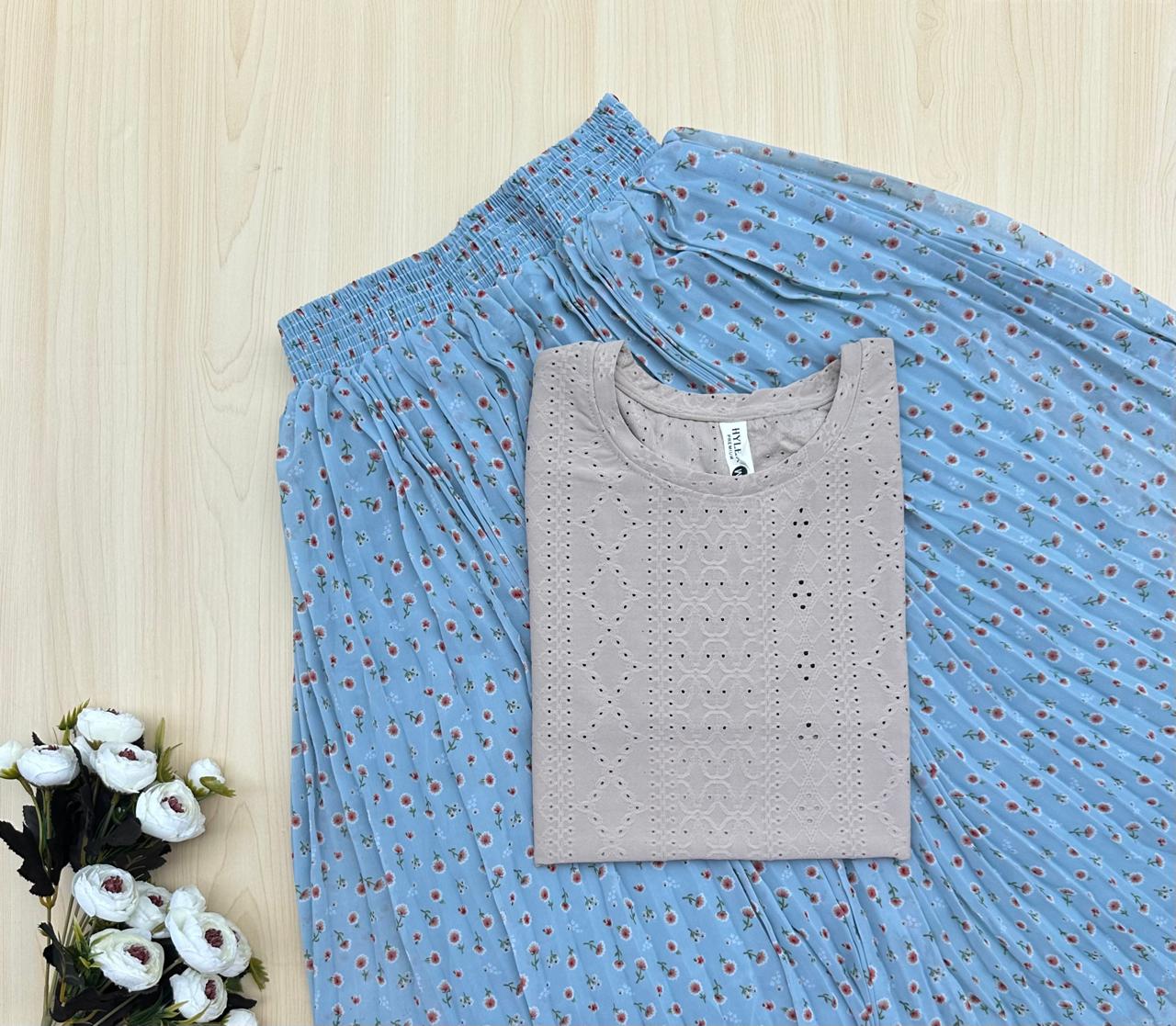WhatsApp Image 2026-10-04 at 12.25.36 PM (1) Hakoba Tshirt and Printed Skirt Combo - Image 1
