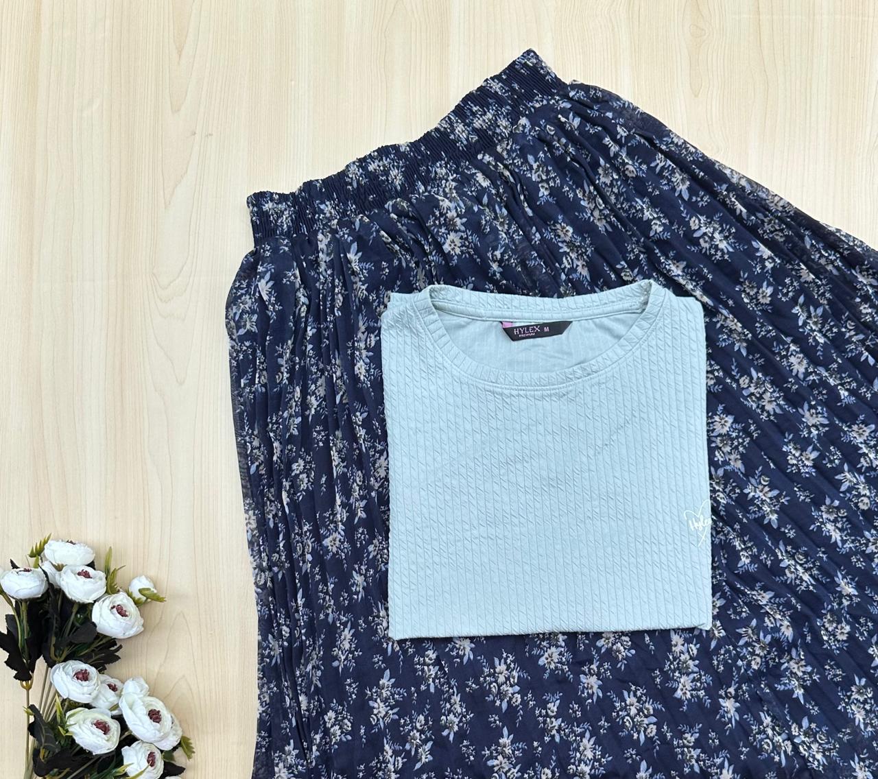 WhatsApp Image 2026-10-04 at 12.25.37 PM Five Sleeve Tshirt and Printed Skirt Combo - Image 1