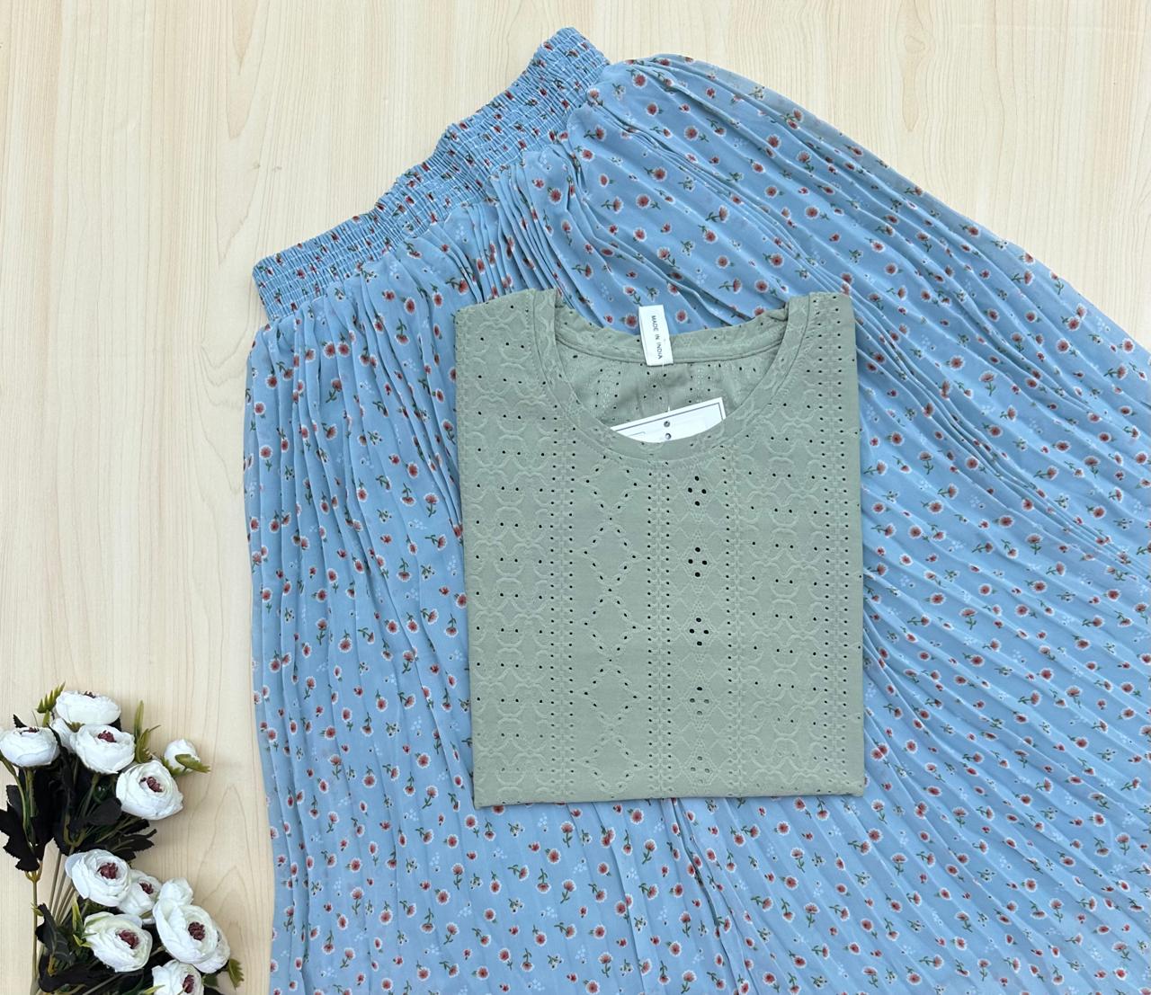 WhatsApp Image 2026-10-04 at 12.25.38 PM Hakoba Tshirt and Printed Skirt Combo - Image 1
